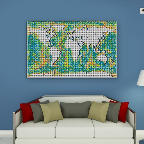 moc 90172 world map pixel art creator moc factory 042256 - MOULD KING