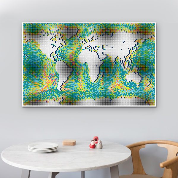 moc 90172 world map pixel art creator moc factory 042259 - MOULD KING