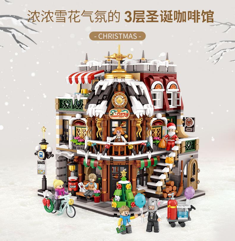 LOZ 1054 Christmas Cafe with 2506 pieces
