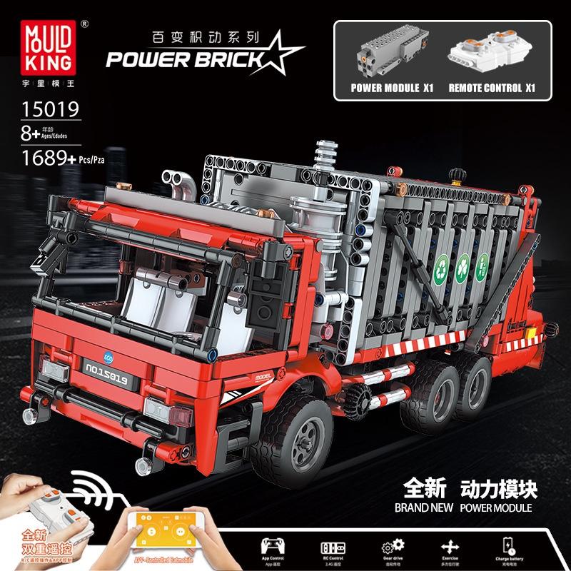 Mould King 15019 RC Garbage Truck with 1689 pieces
