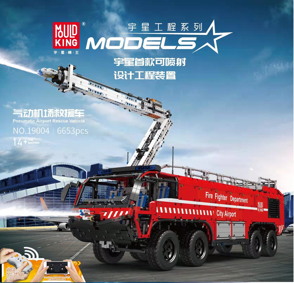 Mould King 19004 RC Pneumatic Airport Rescue Vehicle with 6653 pieces