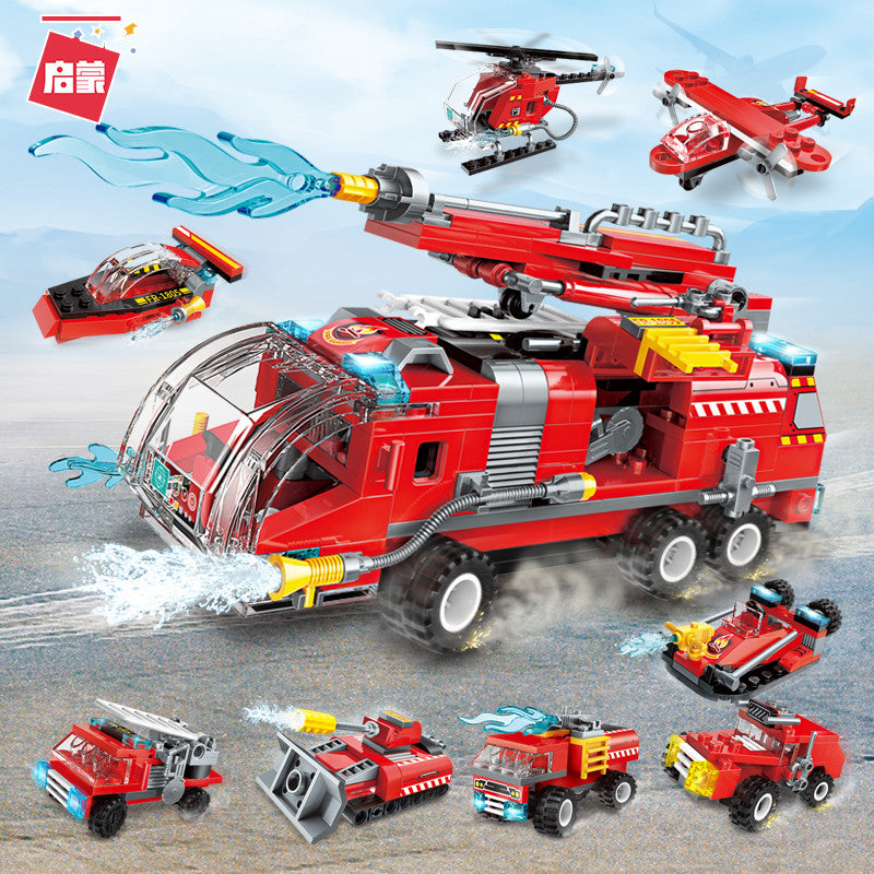 Qman 1805 Fire Truck 8 in 1 with 313 pieces