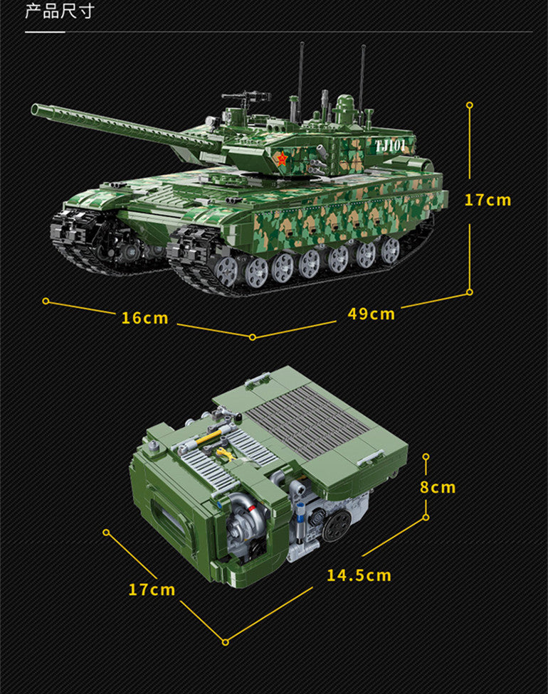 Kampfpanzer Qman 23014 99A mit 2743 Teilen