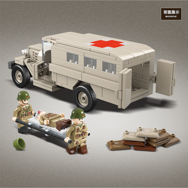 QuanGuan 100112 Soviet Army Gaz 552 Ambulance with 334 pieces 4 - MOULD KING