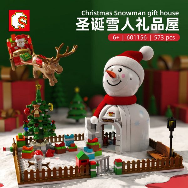 Sembo SD 601156 Christmas Snowman Gift House with 573 pieces 1 - MOULD KING