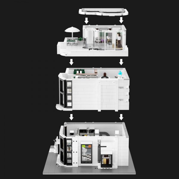 Modular Buildings Lisong 88001 Luxury Flagship Store with Light 3 - MOULD KING