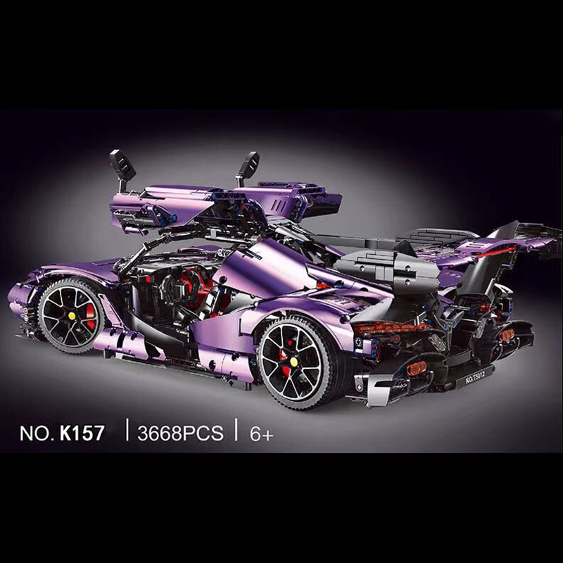 18K K157 1:8 Purple Gumpert Apollo IE Car with 3668 Pieces