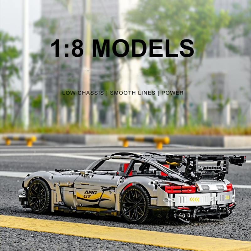 Mould King 13126 Black Plating Motor AMG GT R with 2872 Pieces
