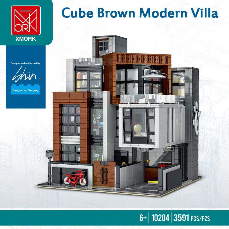 Mork 10204 Cube Brown Modern Villa With 3591 Pieces