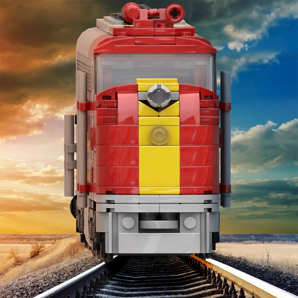 MOC-54251 Santa Fe Super Chief Trains-Heavy Duty Passenger Locomotive With 570 Pieces