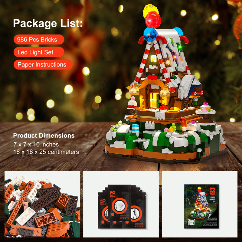 FunWhole F9009 Christmas Candy House With 896 Pieces