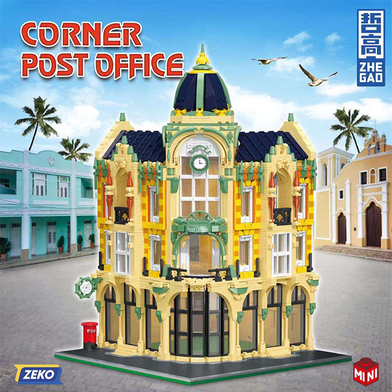 ZHEGAO DZ6023 Corner Post Office With 2285 Pieces