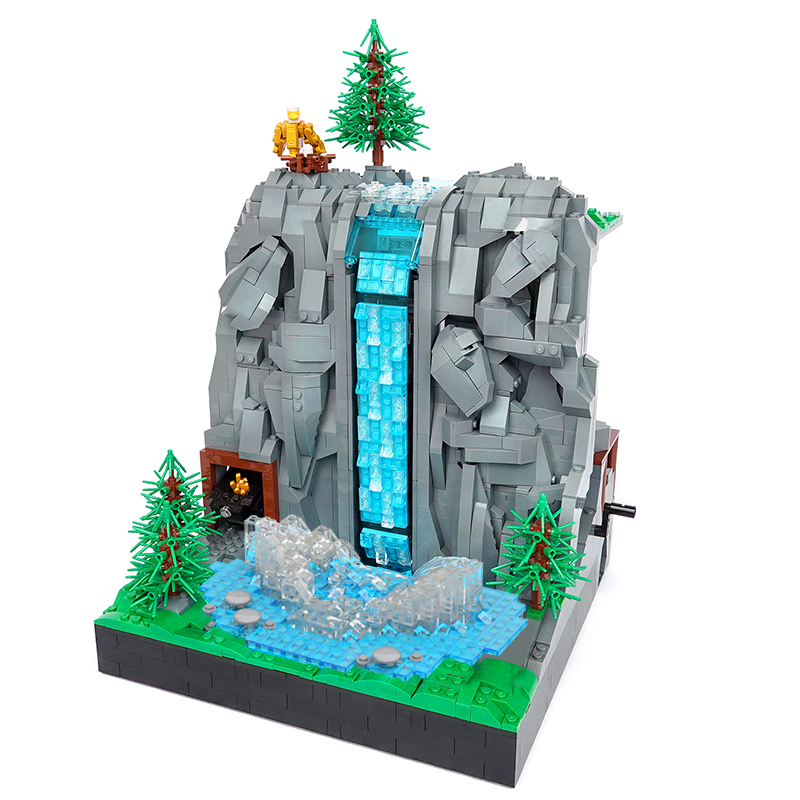 MOC-117747 Working Waterfall without PF With 2424 Pieces