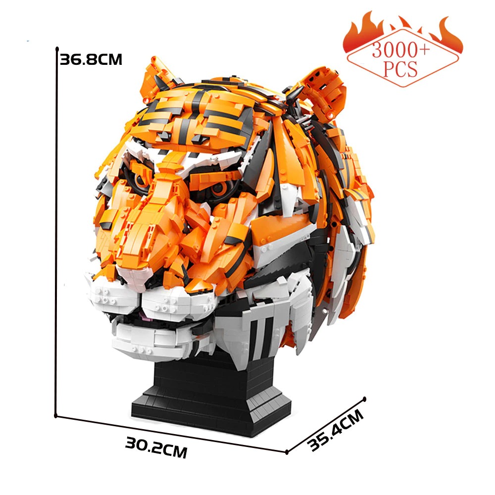  QIZHILE E0300 Tiger Head With 3000 Pieces