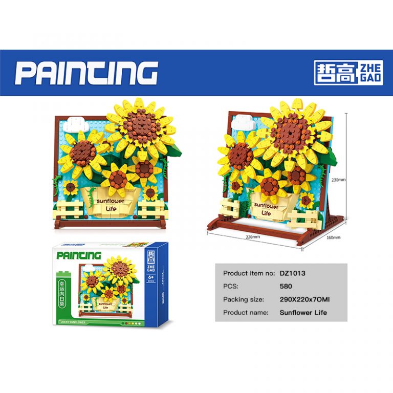 ZheGao DZ1013 Painting Sunflower Life With 580pcs
