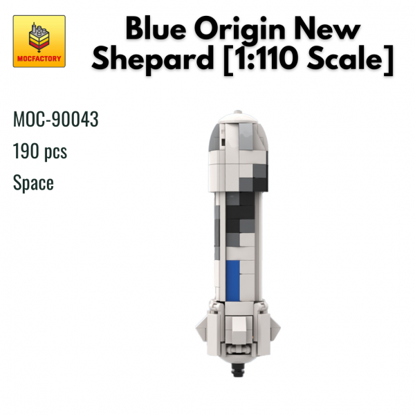 MOC 90043 Space Blue Origin New Shepard 1110 Scale MOC FACTORY - MOULD KING