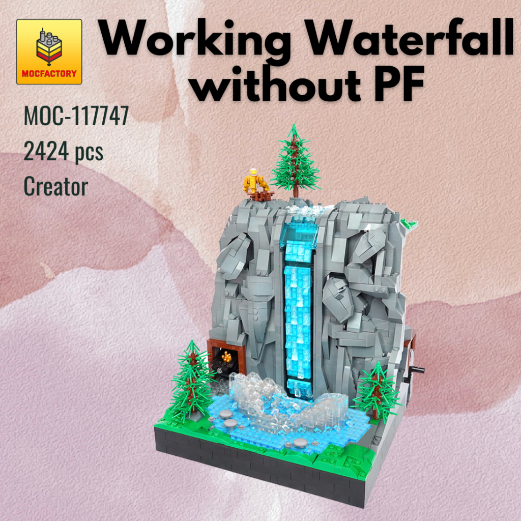 MOC-117747 Working Waterfall without PF With 2424 Pieces