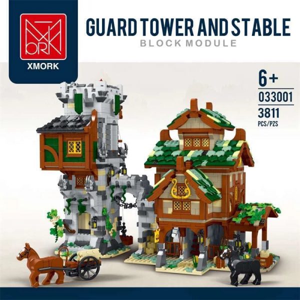 Modular Building Mork 033001 MEDIEVAL Medieval Guard Tower and Stable 1 - MOULD KING