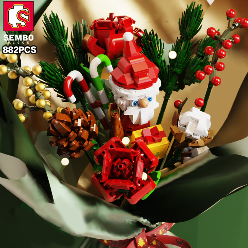 SEMBO 605026 Romantic Christmas Bouquet With 2963 Pieces