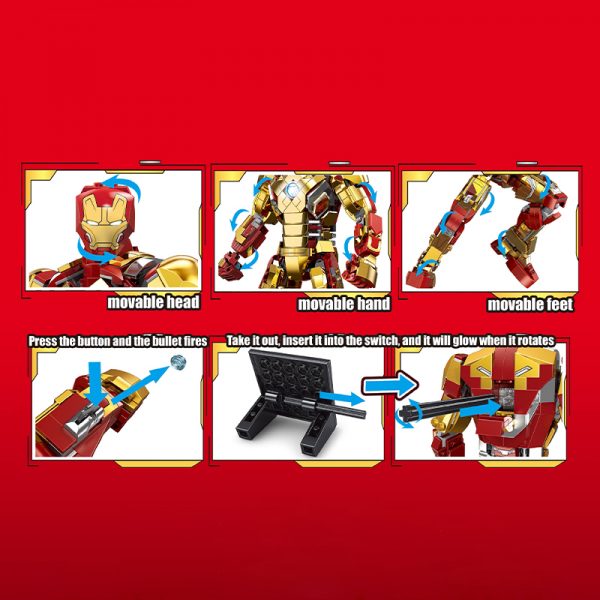 Super Heros Marvel MK42 Iron Hero Mechanical TUOLE 6011 2 - MOULD KING