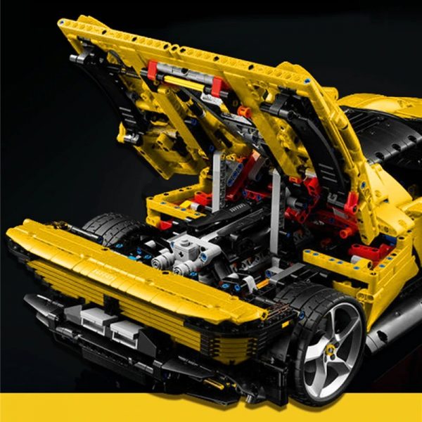 Technic MOC 43143 Yellow Ferrari Sports Car 3 - MOULD KING