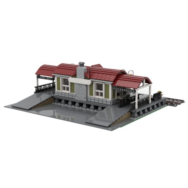Curved Roof Train Station MOC 92280 1 - MOULD KING