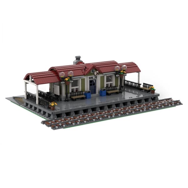 Curved Roof Train Station MOC 92280 4 - MOULD KING