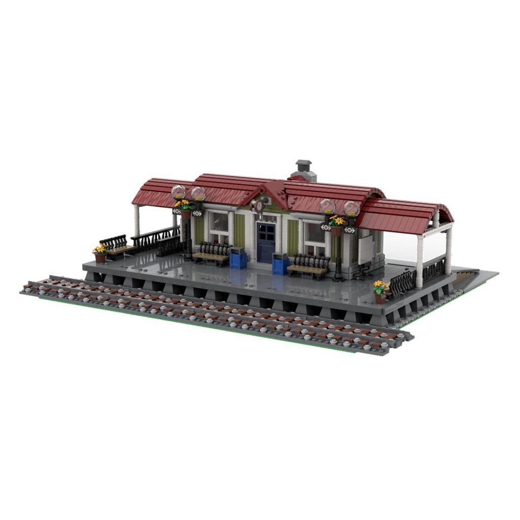 MOC-92280 Curved Roof Train Station With 3348PCS