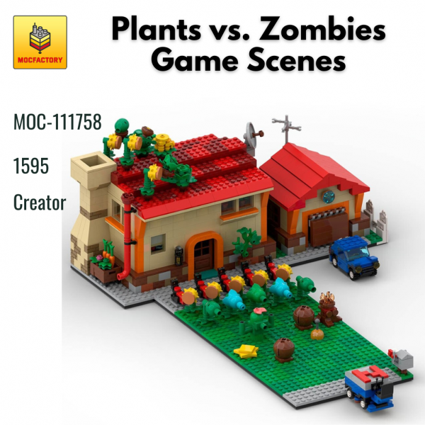 MOC 111758 Creator Plants vs. Zombies Game Scenes MOC FACTORY - MOULD KING
