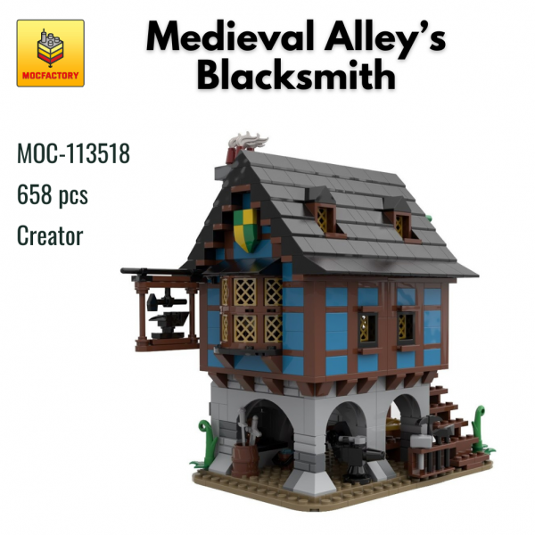 MOC 113518 Creator Medieval Alleys Blacksmith MOC FACTORY - MOULD KING