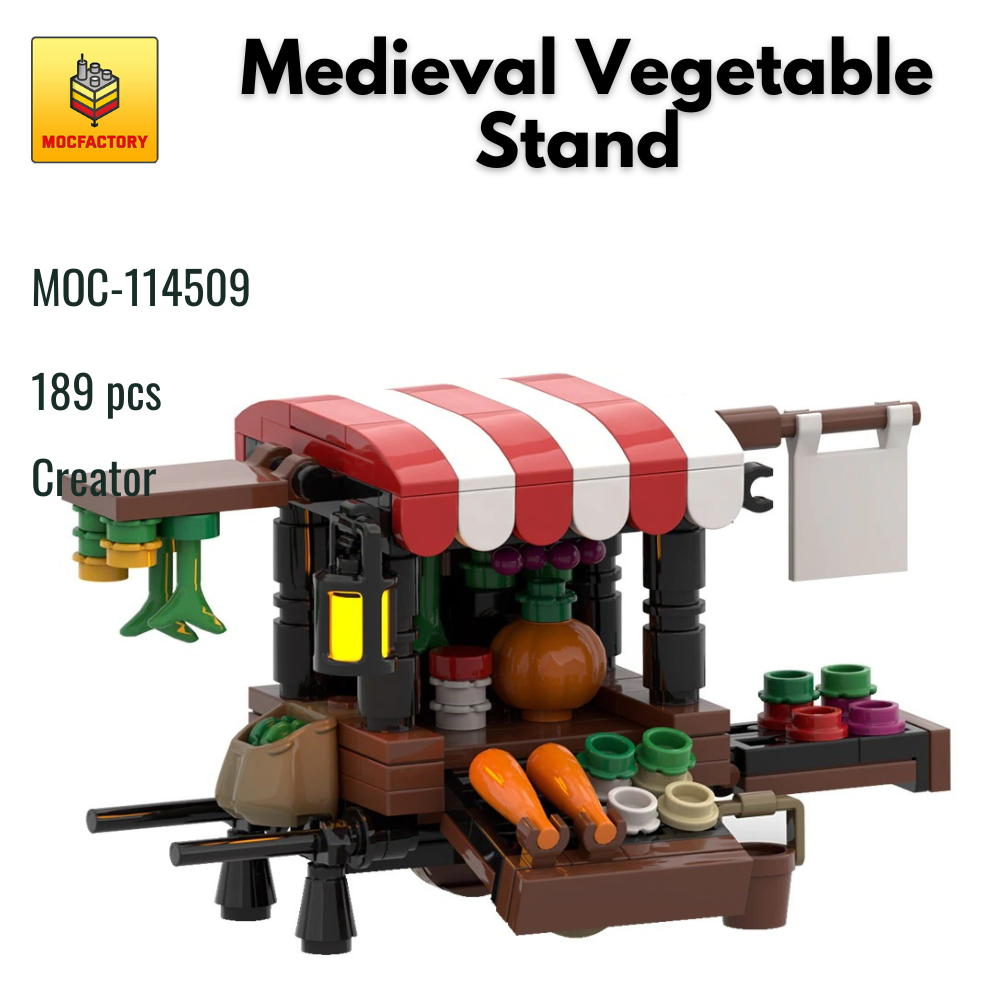 MOC-114509 Medieval Vegetable Stand With 189 Pieces