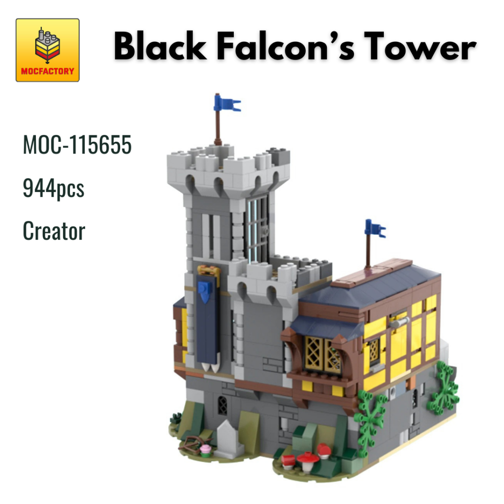 MOC-115655 Black Falcon’s Tower 31120-1 Alt. Build With 944PCS