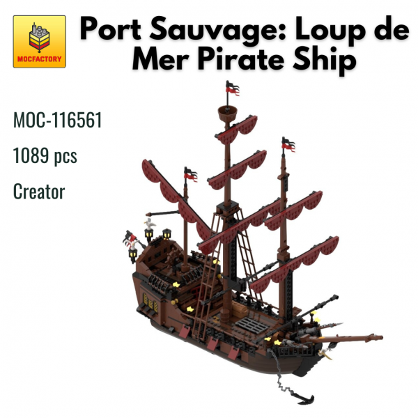 MOC 116561 Creator Port Sauvage Loup de Mer Pirate Ship MOC FACTORY - MOULD KING