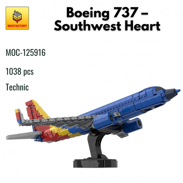 MOC 125916 Technic Boeing 737 – Southwest Heart MOC FACTORY - MOULD KING