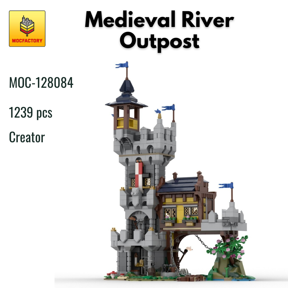 MOC-128084 Medieval River Outpost With 1239 Pieces