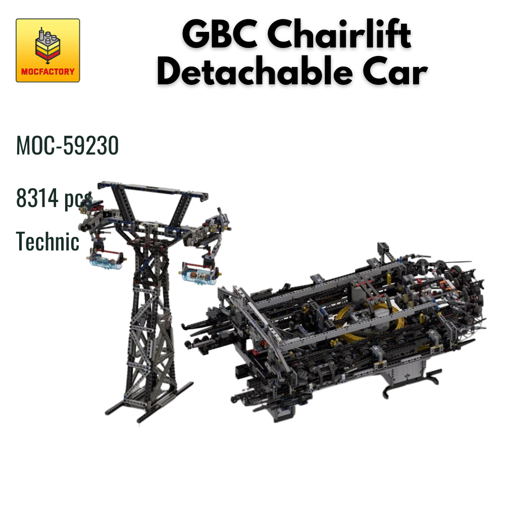MOC-59230 GBC Chairlift Detachable Car With 8314 Pieces