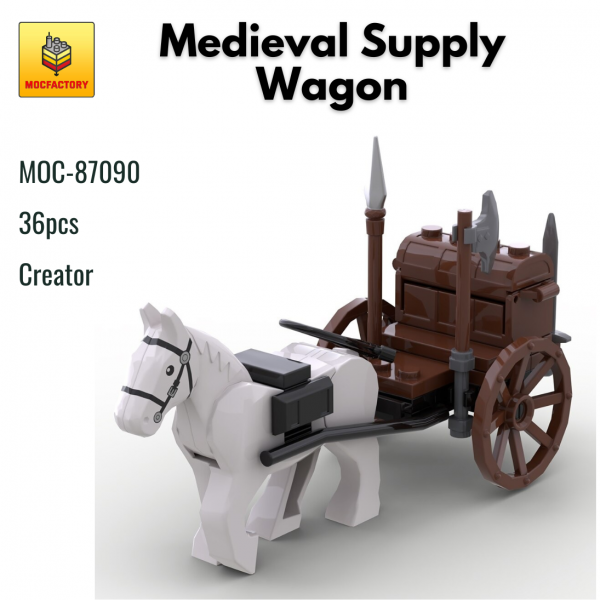 MOC 87090 Medieval Supply Wagon - MOULD KING