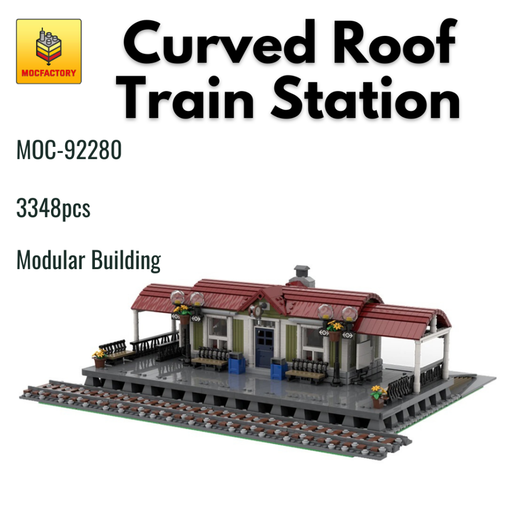 MOC-92280 Curved Roof Train Station With 3348PCS
