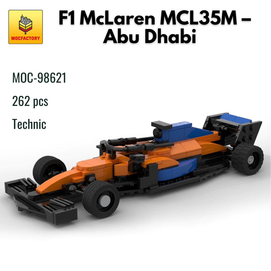 MOC-98621 F1 McLaren MCL35M – Abu Dhabi With 262 Pieces 