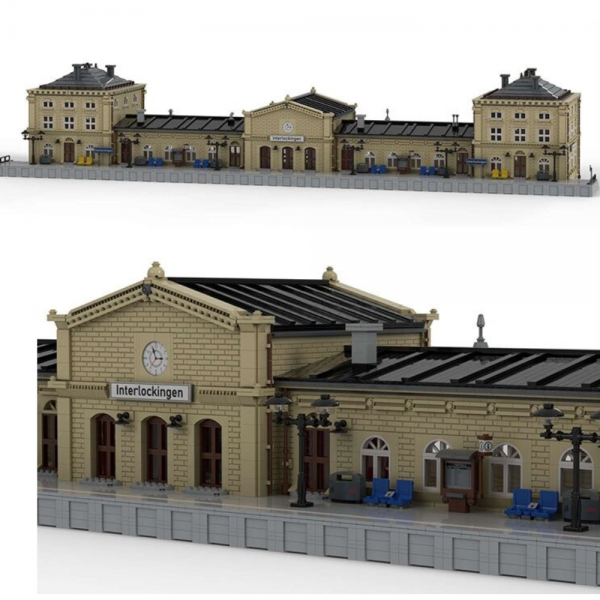 Main Train Station Interlockingen MOC 49856 3 - MOULD KING