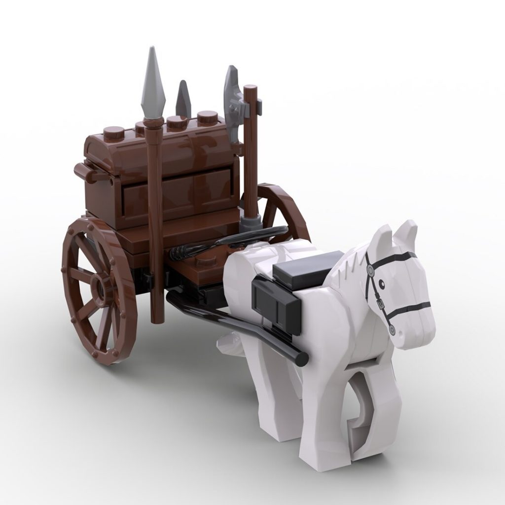 MOC-87090 Medieval Supply Wagon With 36PCS