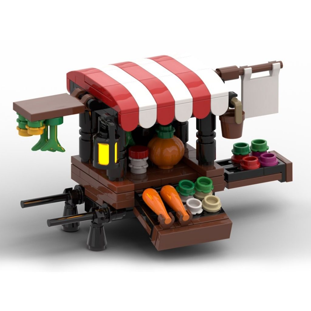 MOC-114509 Medieval Vegetable Stand With 189 Pieces