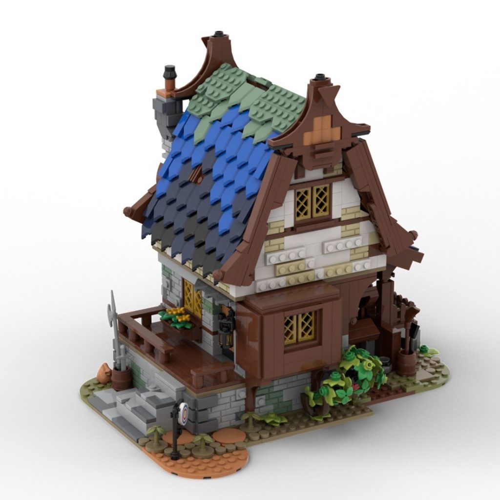 MOC-82443 Medieval Water Mill With 1723 Pieces