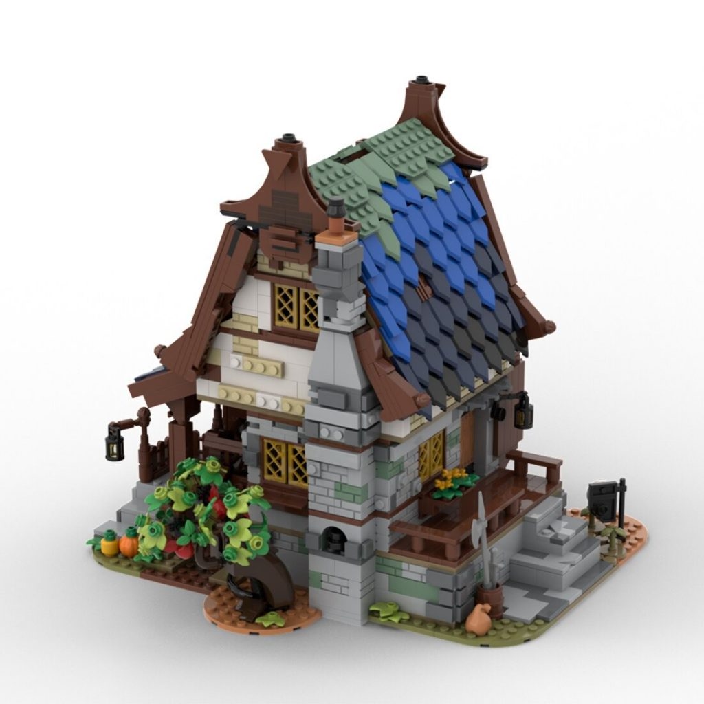 MOC-82443 Medieval Water Mill With 1723 Pieces
