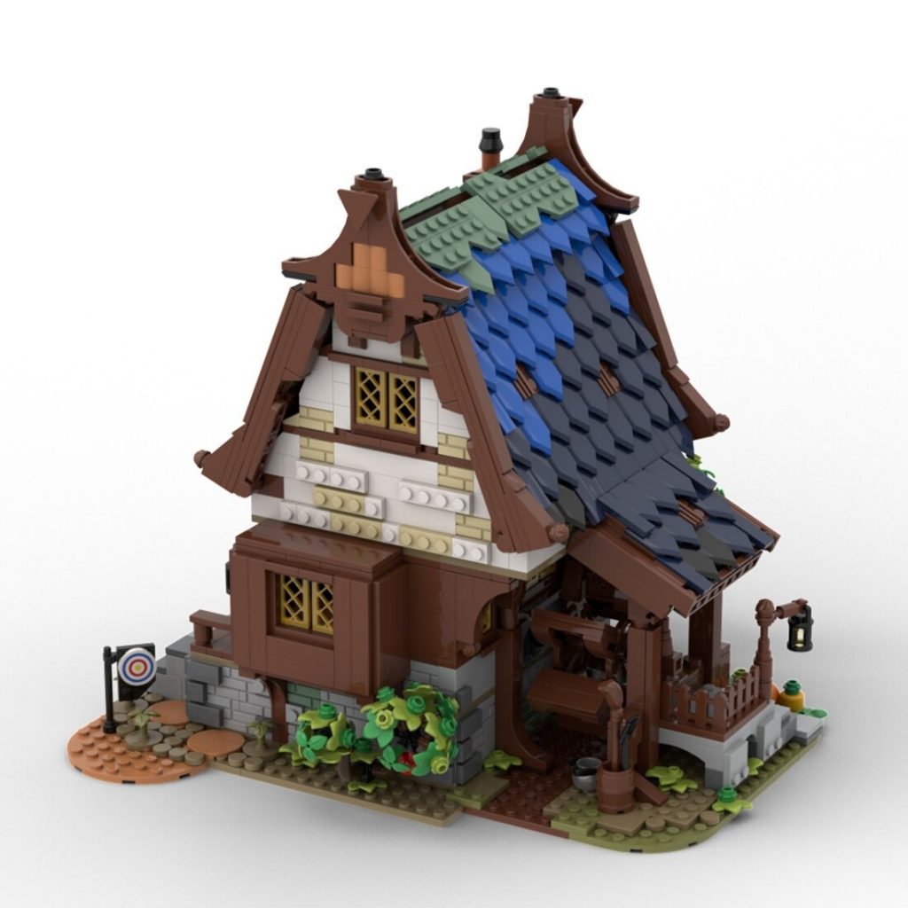 MOC-82443 Medieval Water Mill With 1723 Pieces