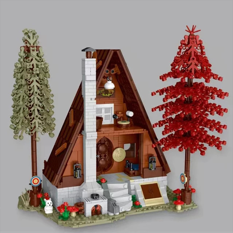 Mork 031071 Forest Cabin: Triangular Log Cabin With 1689pcs