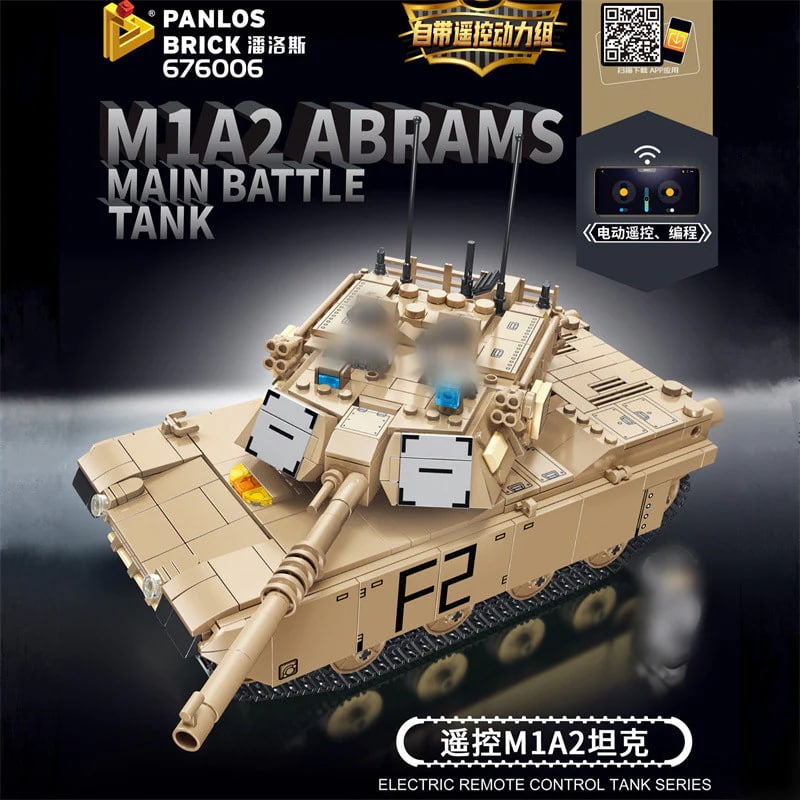 PANLOS 676006 RC M1A2 Abrams Main Battle Tank With 1096 Pieces