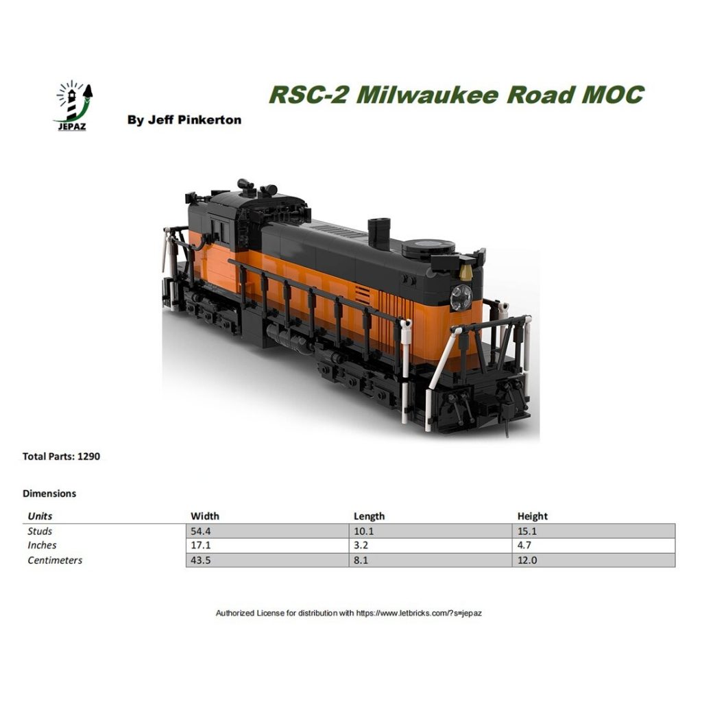MOC-117020 RSC-2 Milwaukee Road Train With 1288 Pieces