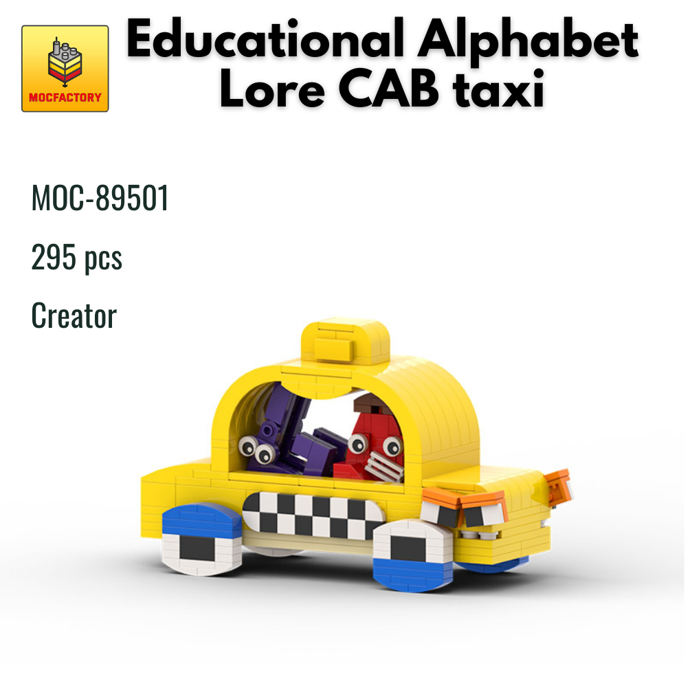 MOC-89501 Educational Alphabet Lore CAB taxi With 295 Pieces