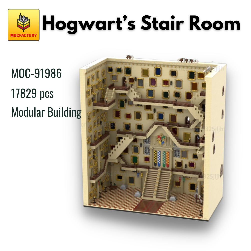 MOC 91986 Modular Building Hogwarts Stair Room MOC FACTORY - MOULD KING
